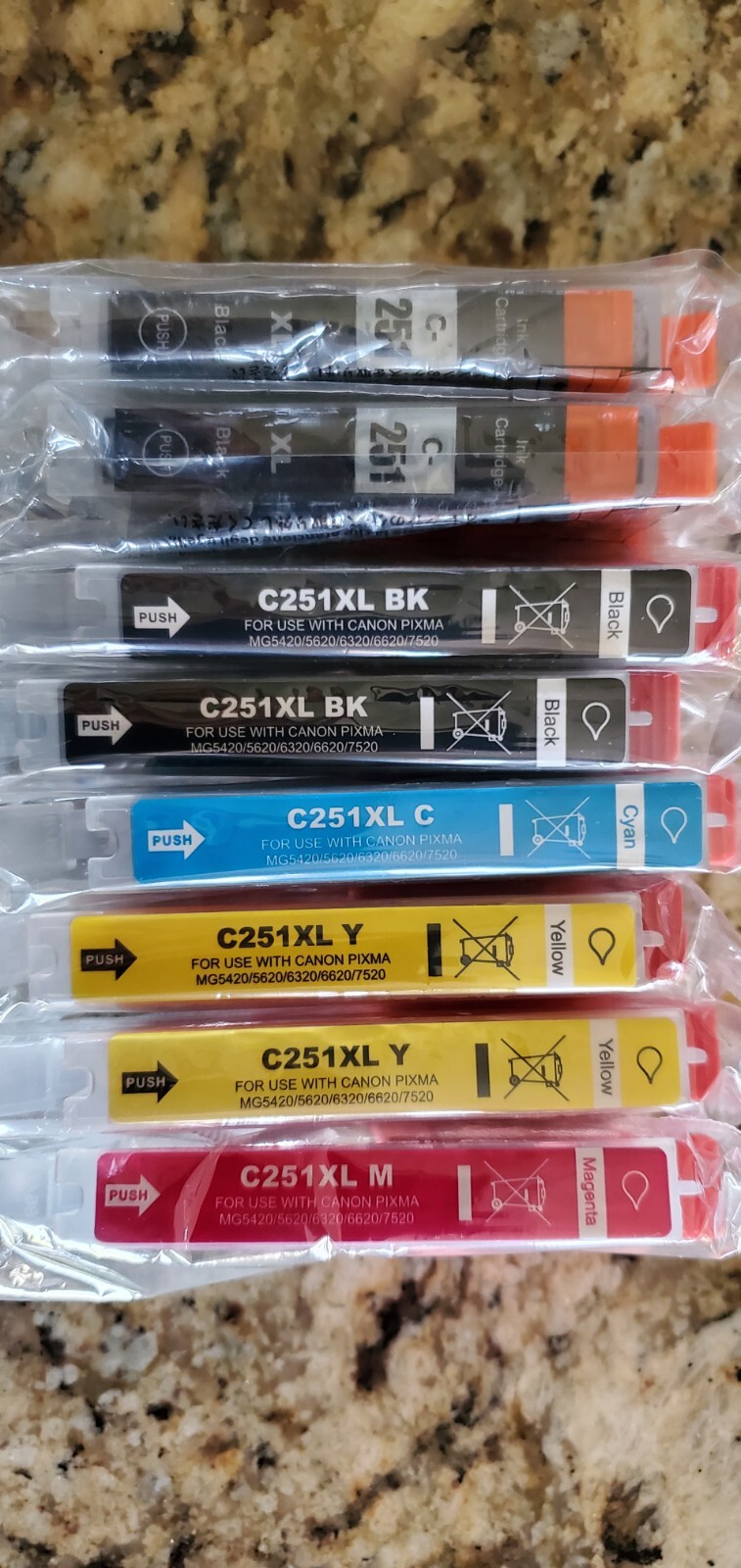 Canon Pixma C251XL Ink Cartridge Combo - 4 Black, 2 Yellow, 1 Cyan & 8-Pack-image