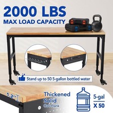 72"Workbench with Power Outlets, Adjustable Height29.5-38.4"Garage Table 2000lbs