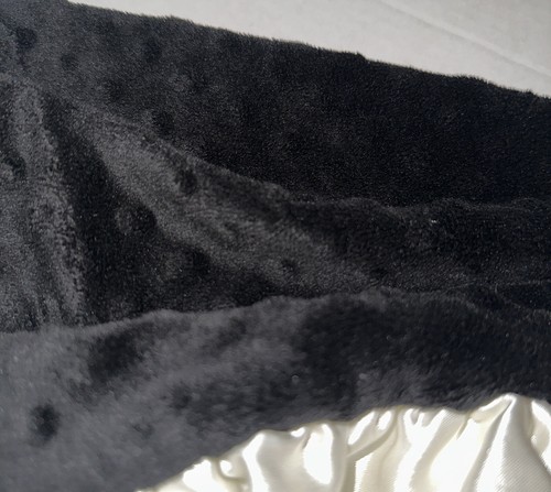 Mud Pie Baby Nursery 22”x 26” Leopard / Black Minky Blanket with 4” Satin Ruffle - Picture 4 of 4