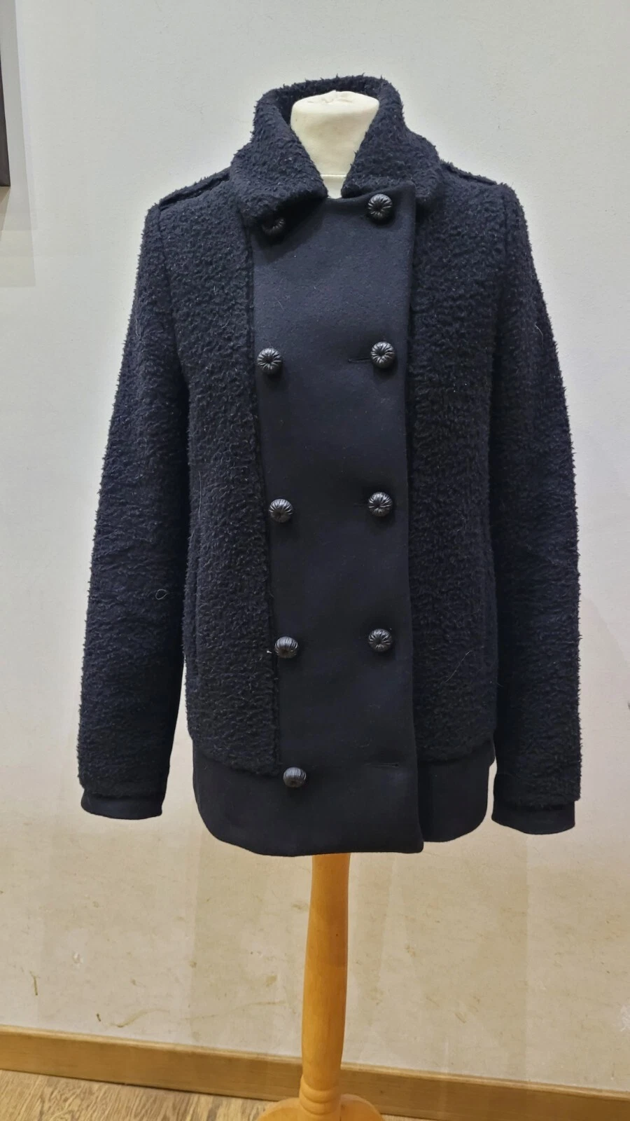 Bottega Veneta Cappotto Giaccone teddy nero wool coat black lana cashmere 42 it