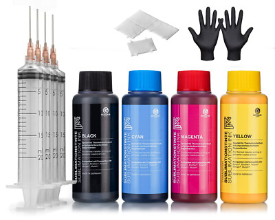 4x 250ml Sublimationstinte passt für Epson, Brother, Roland, Mimaki, Mutoh