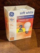 GE “Longer-Life” Soft White - 40 W - 2 Bulbs