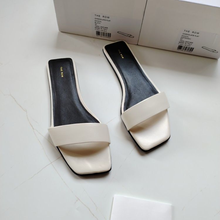 FILA TH*E ROW Ciabatte moda punta quadrata tacco quadrato fondo piatto