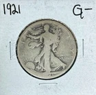 1921 WALKING LIBERTY SILVER HALF DOLLAR~ G-  ~NICE LOOKING COIN~ 90% SILVER