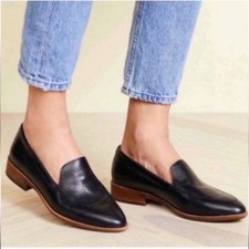 Madewell The Frances Black Leather Pointy Toes Loafer Sz 9,5
