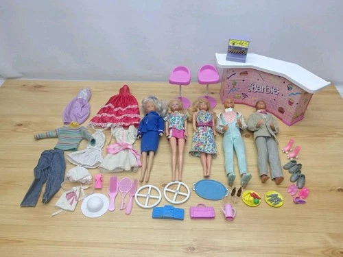 Vintage 1980s Mattel Barbie Ken Doll - Clothes & Accessories Bundle - Snack Shop