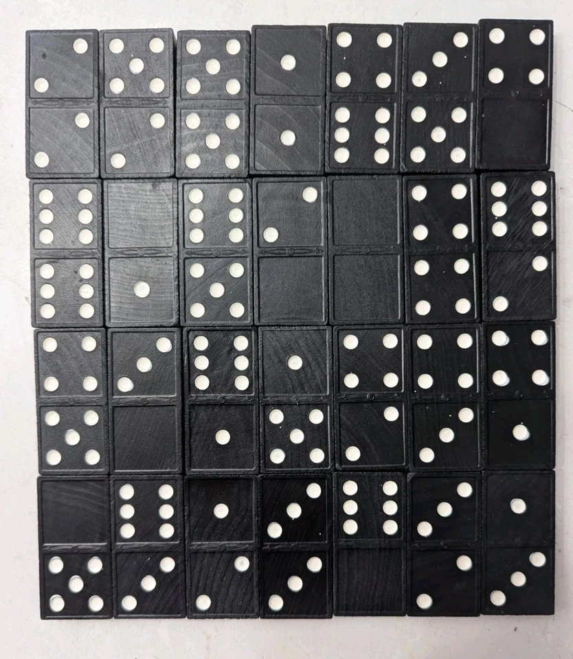 Vtg Dragon Dominoes Halsam Double Six Milton Bradley 28 Pieces 4130 Made In USA - Image 4 of 4