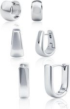 Small Chunky Thick Hoop Earrings for Women 14K Gold Plated Huggie Hoops Earrings