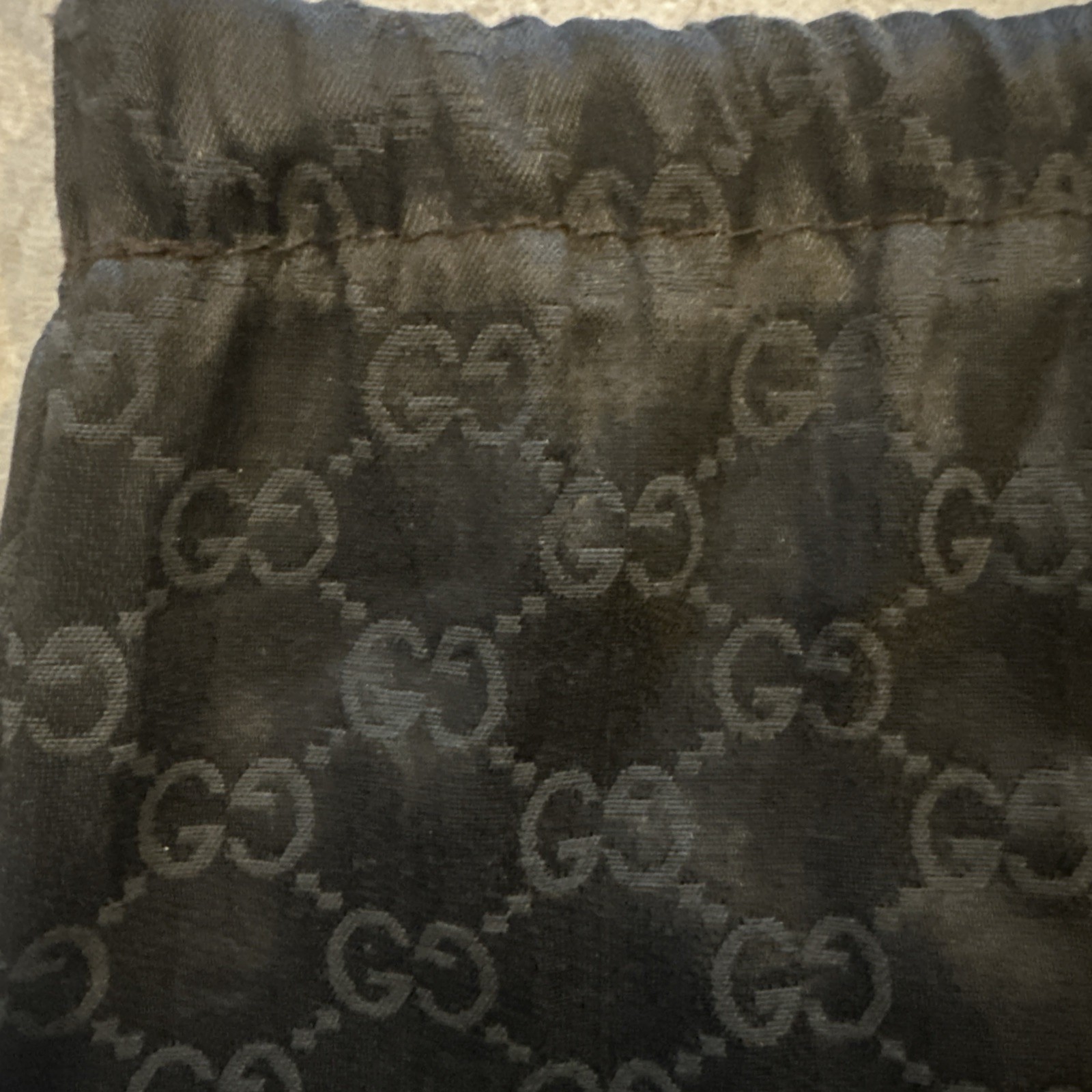 Authentic Gucci Monogram Drawstring Dust Bag Brow… - image 2