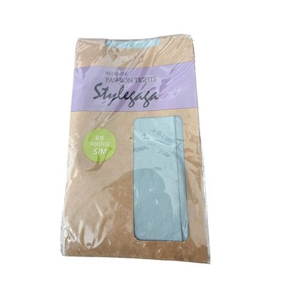 NWT Stylegaga Light Blue Opaque 80den Fashion Footed Tights Womens S/M