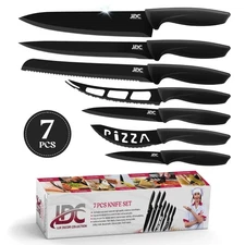7 Piece Kitchen Knife Set Stainless Steel Ultra Sharp Steak Cooking Chef Knives