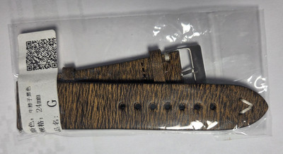 MUSTARD 24mm Retro Genuine Leather Watch Strap/Band with Buckle
