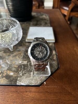 Bulova Men's Marine Star Automatic Skeleton Dial Stainless Steel Watch 96A170