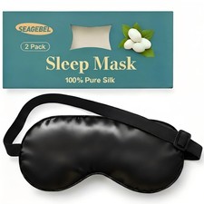 2 Pack Sleep Mask 100 Pure Mulberry Silk Eye Masks with Adjustable Strap for...
