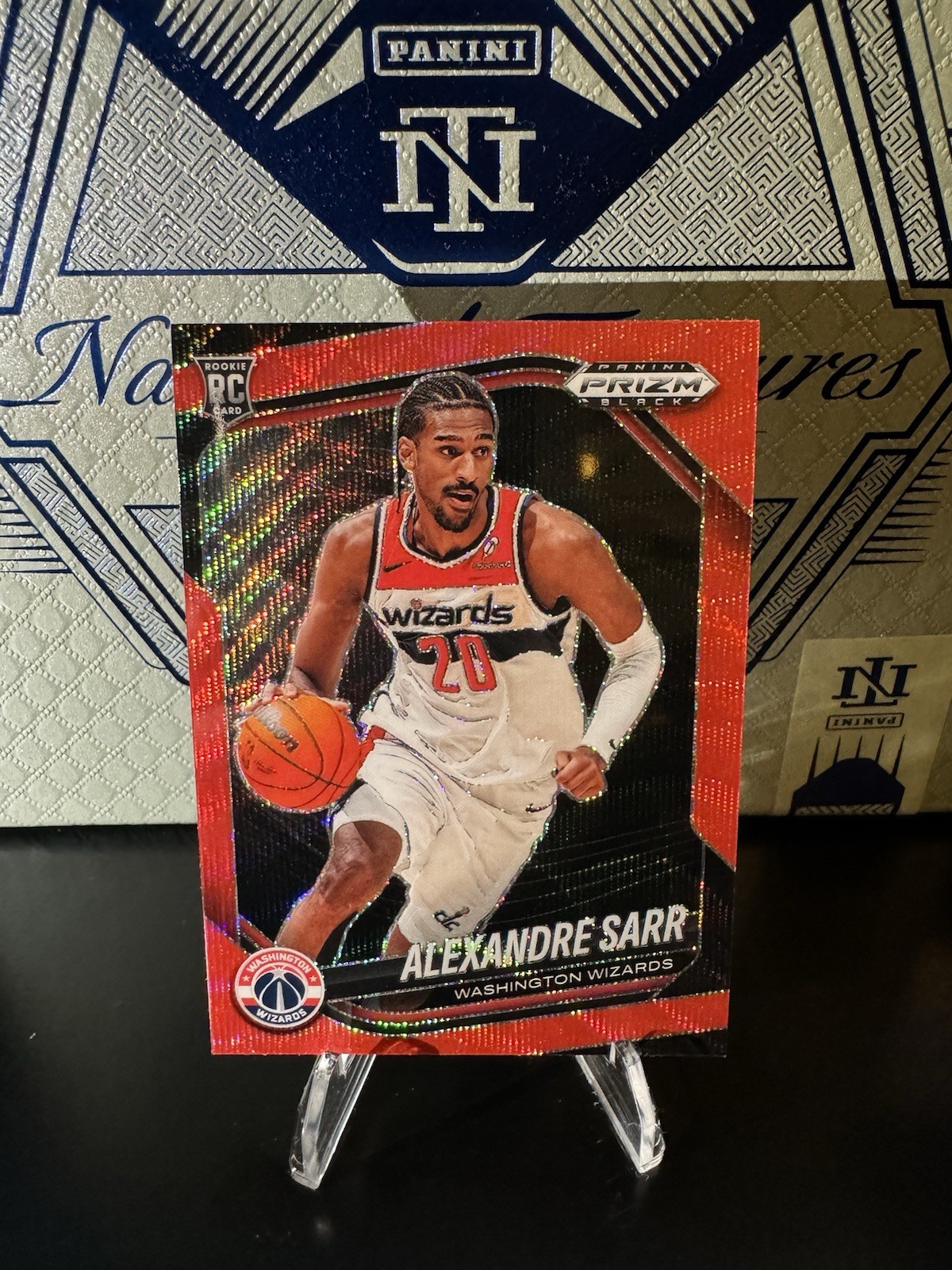 Alexandre Sarr 2024-25 Panini Prizm Black Red Ruby Wave Prizm #46 Rookie RC