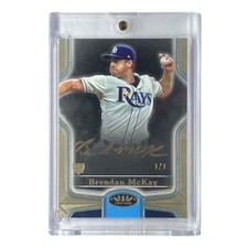 Topps MLB Brendan McKay Rays 2020 Tier One Card #BOA-BM 1/1 Gold/Black/Blue