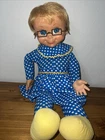 Vtg 1967 Mattel Mrs. Beasley 21" Doll Pull String Does NOT Talk W Glasses