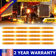 20 LED Side Marker Lights Clearance Light For Amber Truck Trailer RV Bus Car 12V