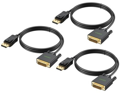 3 PCS 6 FT DisplayPort To DVI Cable Cord Male To Male For Computer TV