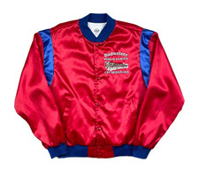 Vintage 80s Budweiser World Famous Clydesdales Made in USA Satin Jacket Large