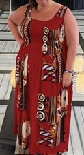 Ikat Karetta Maxi Dress Red Size 26
