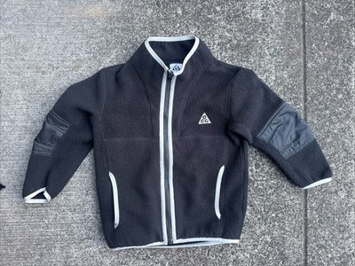 Nike ACG Sherpa Full-Zip Jacket DQ8734-010 Black Zipper Compass Youth Kids XS