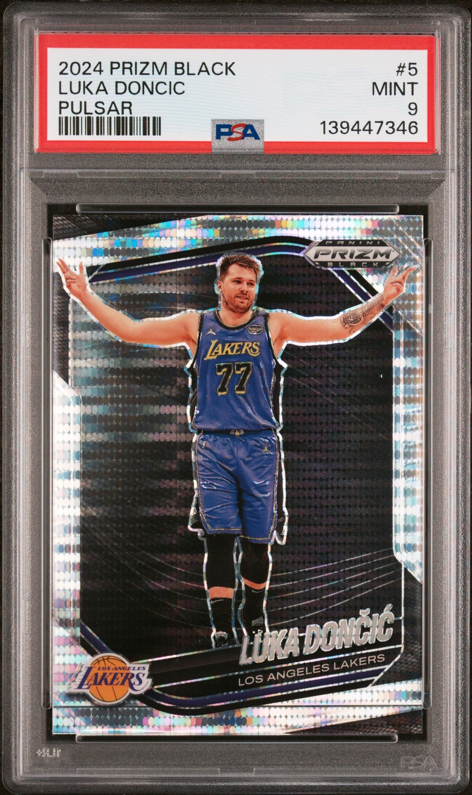 2024 PANINI PRIZM BLACK PULSAR #5 LUKA DONCIC PSA 9