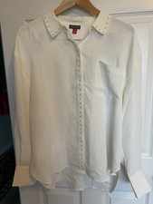 Vince Camuto Studded Button-Up Blouse White C...