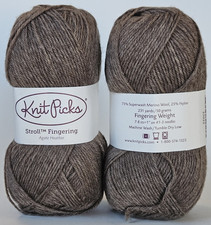 Knit Picks Stroll Fingering yarn lot of 2, Agate 25022; Merino/Nylon 50g/231yd