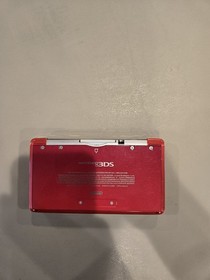 Original Nintendo 3DS Flame Red With Charger and Case TESTED 
