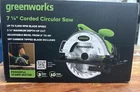 GreenWorks CR13B00 7 1/4" Corded Circular Saw, 2.5" Depth, 0°-45° Cutting Angle
