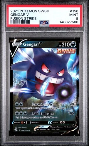 2021 POKEMON SWORD & SHIELD FUSION STRIKE #156 GENGAR V PSA 9