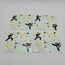 Vtg 1998 Mrs. Grossman's Stickers CHILDREN IN KARATE MOVES (4) Sheets 4x3.25"