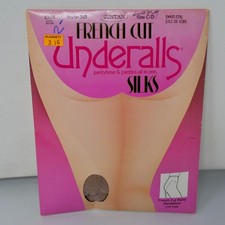 Vtg French Cut Underalls Silks Pantyhose Panties Suntan Size C-D Sandalfoot NIP
