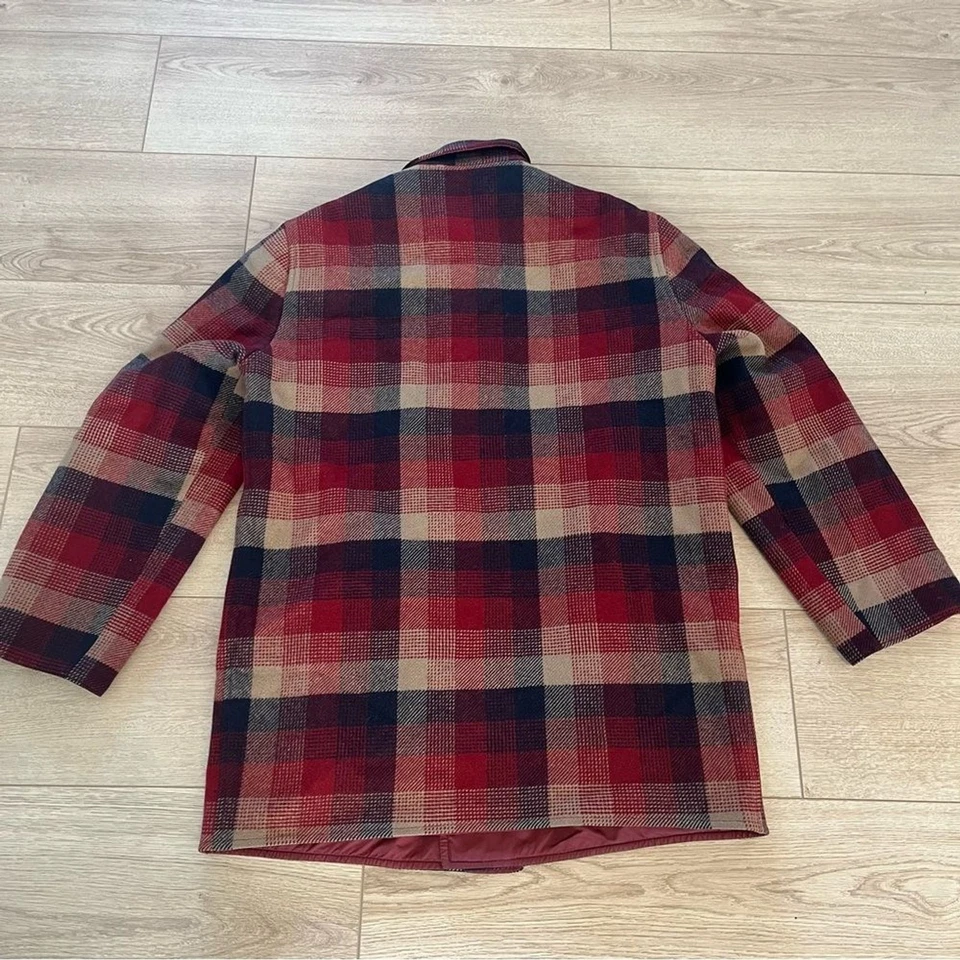 Vintage Pendleton Men’s 1960s Wool Plaid Reversible Plaid Full Zip Coat Size L - Image 4 of 4