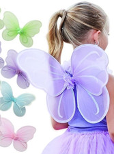 New Set of 10 Purple Butterfly Craze Girls' Fairy Angel Butterfly Wings Party