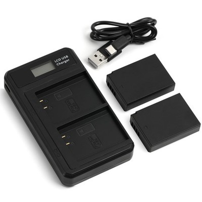 LP-E10 Battery 2-Pack + USB Charger for Canon EOS Rebel Cameras