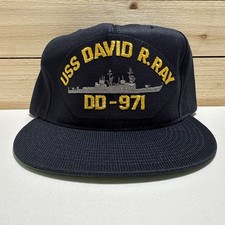 Vintage USS David R. Ray MILITARY Hat DD-971 Ship Hat New Made In USA By Cap 10