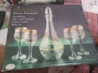 Imperial Crystal Collection Mouthblown 24kt Gold Trimmed 5 Piece Wine Set