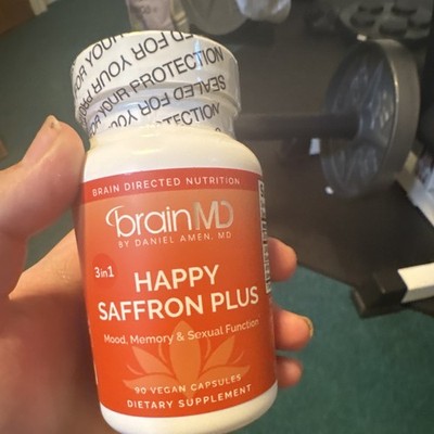brainMD Happy Saffron Plus Capsules Mood Memory Sexual Health Vegan 90 Ct