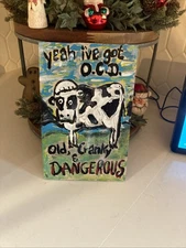 Celebrity Golfballart Funny Hand Painting Double Sided /vampire 9x6 Wood By RAC