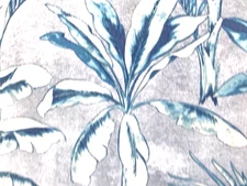 Millcreek Outdoor Tropical Leaf Print Fabric Grey Blue Foliage 4.5 Yard Lot
