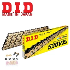 Gold D.I.D 520VX3 Professional X-Ring Series Chain-120 Links o-ring oring drz400