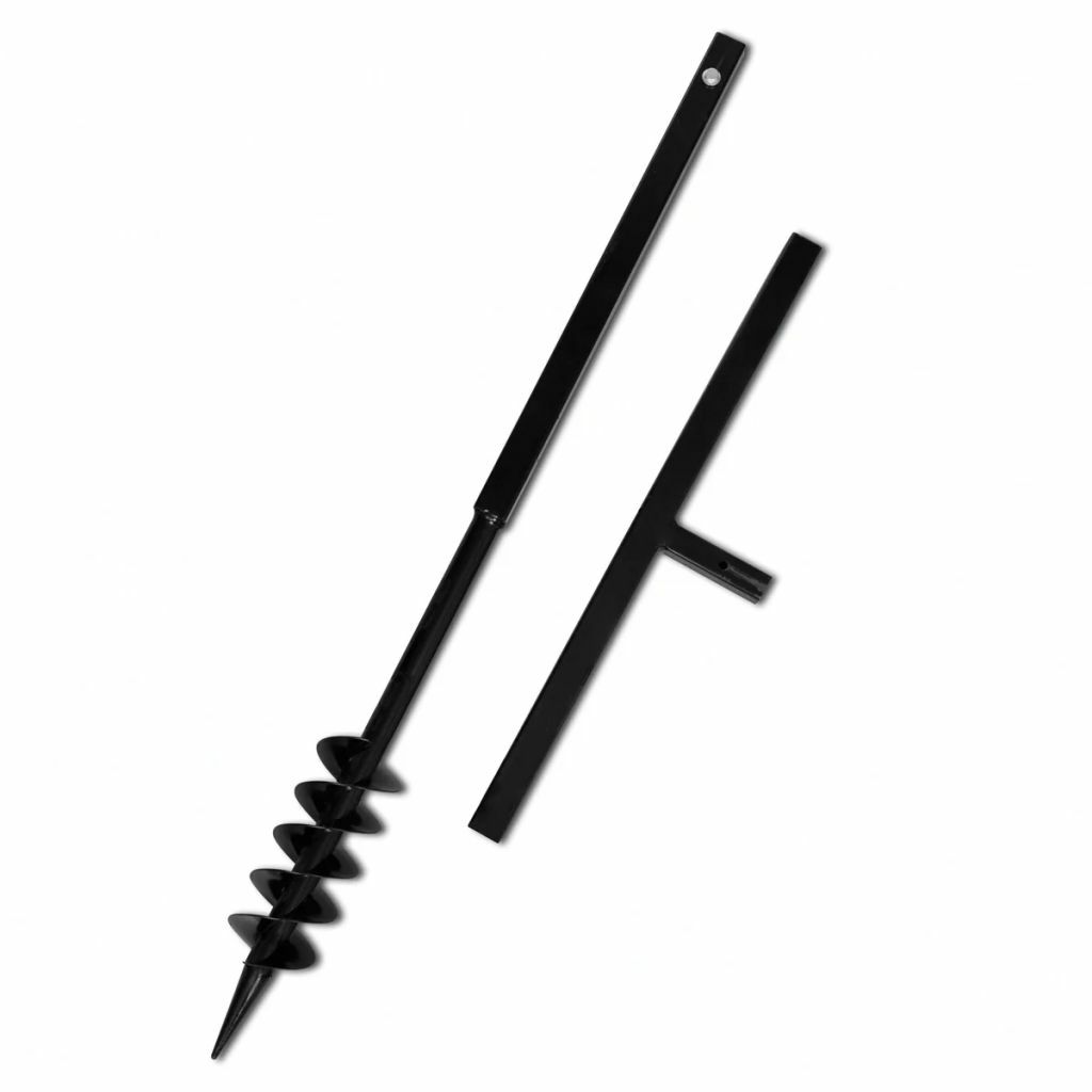 Grondboor met handvat 180 mm en verlengstukken 9 m (staal