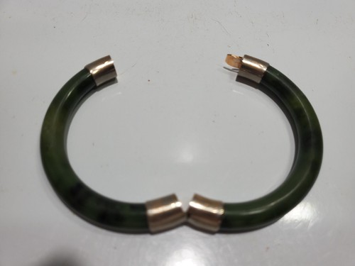 Pulsera redonda de jade de colección de 3" plata esterlina, bisagras 5496/10 - Imagen 8 de 10