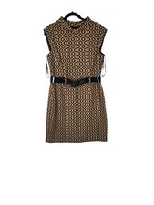 Nine west women's black,tan Retro print Sleeveless dress Size 14