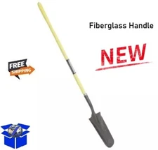 Narrow Digging Shovel Drain Transplanting Spade Long Fiberglass Handle