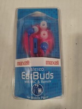 Maxell In Ear Buds With Built In Microphone  Remote Use For Any 3.5mm Plug New
