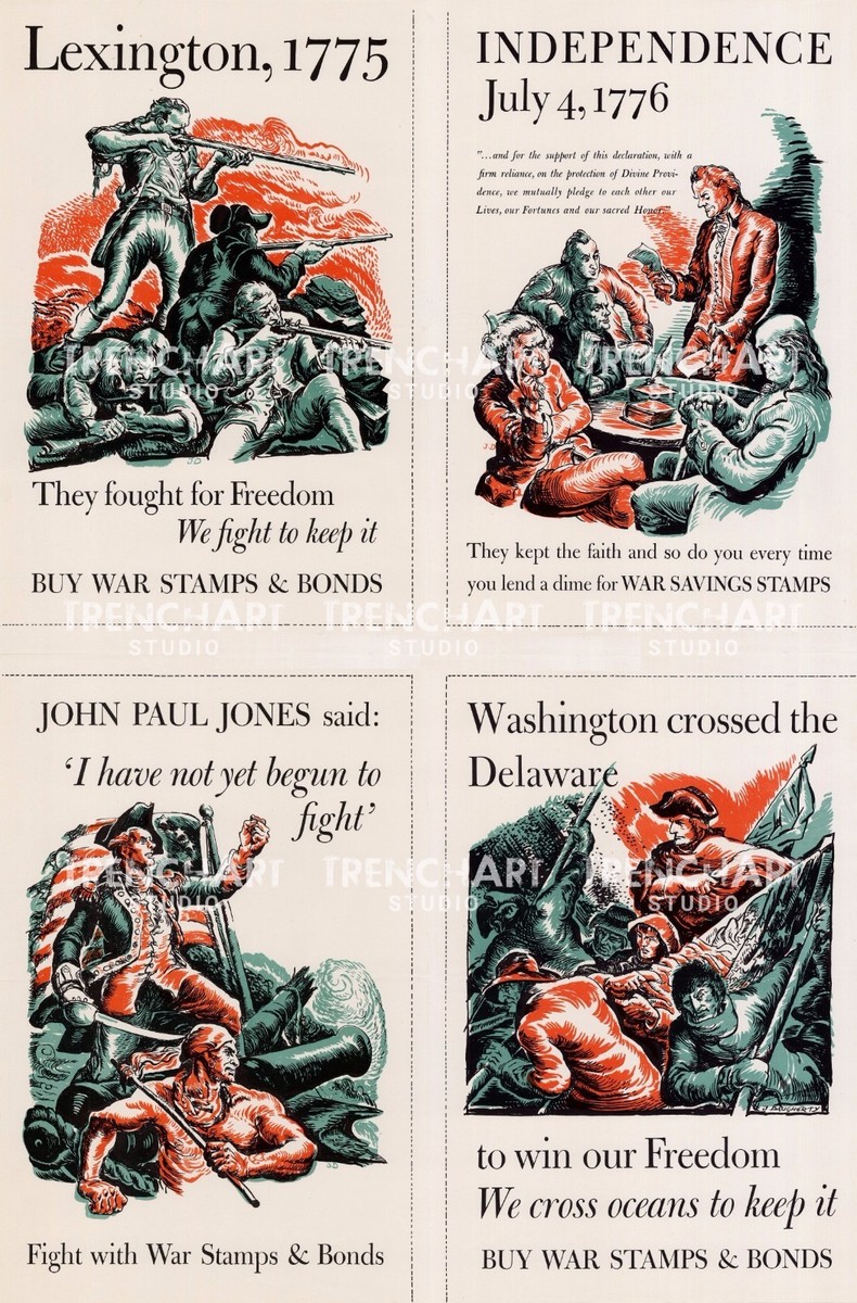 American War Poster US Propaganda Print Independence Washington