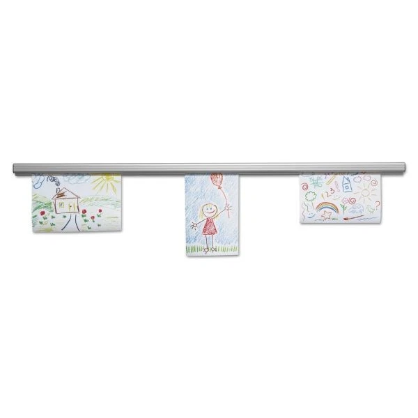 Advantus Grip-A-Strip Display Rail, 36 x 1.5, Satin Finish, Bulletin Board Alt - Image 3 of 4